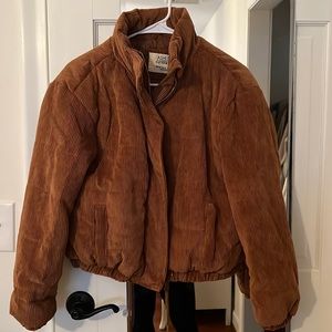 Ashley Outerwear Cropped Corduroy Puffer Jacket
